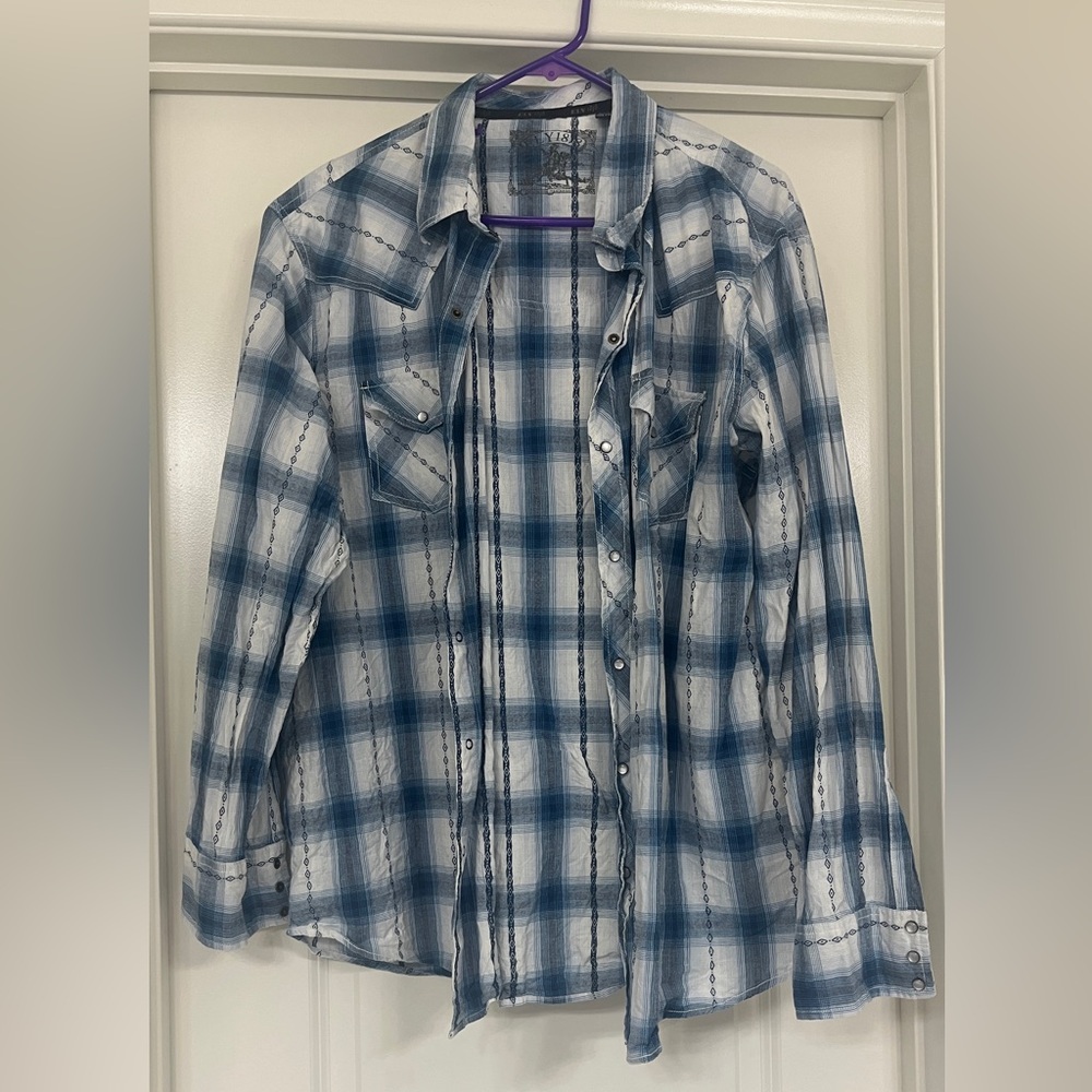 Blue Plaid Men's Shirt